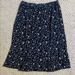 🌸 VTG Pink Floral Black Midi Skirt 🌸
